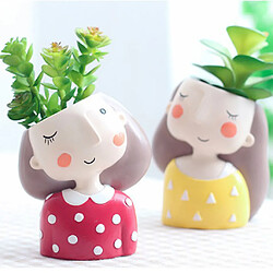 2pcs résine fille garçons planteur succulente bonsaï pot pot de fleurs décor à la maison ensemble d