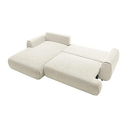 Acheter Vente-Unique Canapé d'angle gauche convertible en tissu texturé beige MONELIA