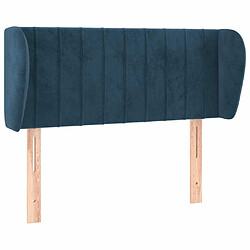 Maison Chic Tête de lit scandinave avec oreilles,meuble de chambre Bleu foncé 103x23x78/88 cm Velours -MN18560