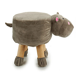 TABOURET ENFANT HIPPOPOTAME REPOSE PIEDS TABOURET REMBOURRE POUF REMBOURRE 40X29X30CM+GIFTDECOR