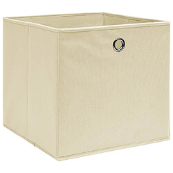 Maison Chic Lot de 10 Boîtes de rangement,Boîtes de stockage Tissu intissé 28x28x28 cm Crème -MN897576