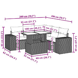 vidaXL Salon de jardin avec coussins 6 pcs beige résine tressée pas cher