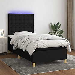 Sommier à lattes,Cadre à lattes de lit et matelas et LED pour Adulte Noir 80x200cm Tissu -MN59442