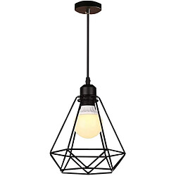 Stoex E27 Lustre Suspension industrielle,Lampe de Plafond Abat-Jour,Noir,Vintage Indus