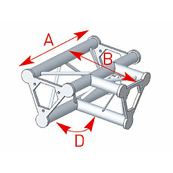 57ASD33 / Angle 3 départs à plat 90° lg 0m40 x 0m55 ASD