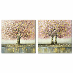 Cadre DKD Home Decor Arbre 80 x 3 x 80 cm Traditionnel (2 Unités) 