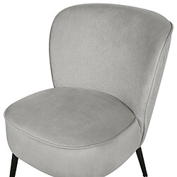 Beliani Fauteuil Velours Gris clair VOSS pas cher