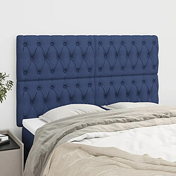 vidaXL Têtes de lit 4 pcs Bleu 80x7x78/88 cm Tissu 