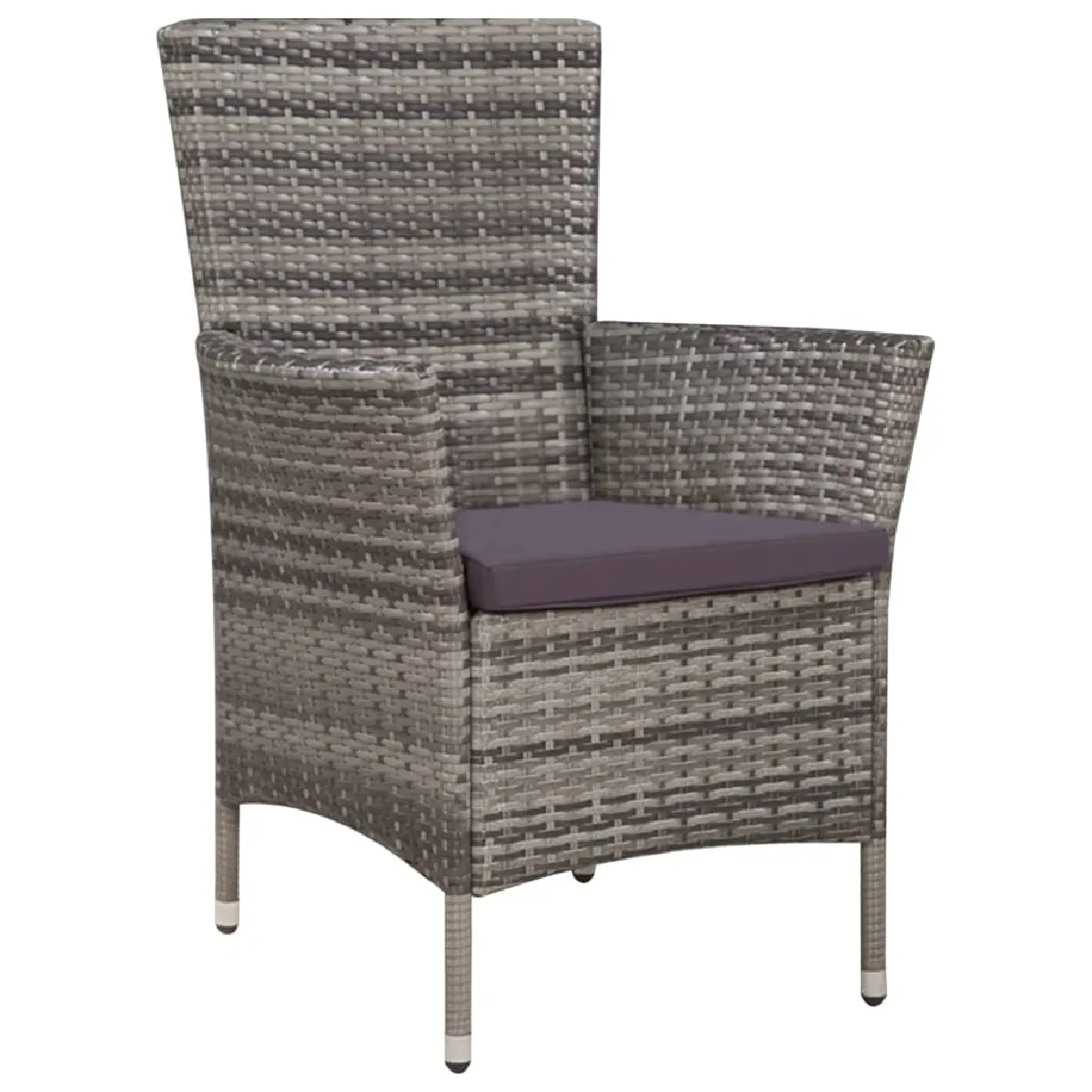 Maison Chic Mobilier de bistro et chaises de jardin 3 pcs Résine tressée Gris -GKD439099