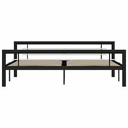 Avis Maison Chic Lit adulte - Lit simple Cadre de lit,Structure du lit Contemporain Noir et blanc Métal 180 x 200 cm -MN37438