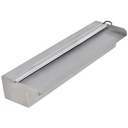 vidaXL Lame d'eau rectangulaire à LED 45 cm en acier inoxydable pour piscine