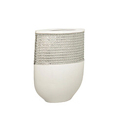 Vase Romimex Blanc Argenté Céramique 21 x 28 x 9 cm 