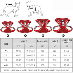 Acheter Universal XL Harnais pour chien Ensemble de ceintures Respirant Réfléchissant Poitrine Réglable Gilet PET LEADER Moyen Grand PET Marcher Corde de traction | Harnais