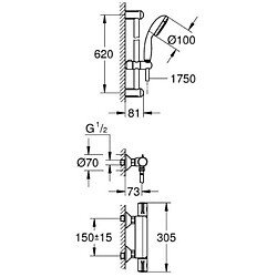 Avis Grohe Ensemble douche thermostatique Grohtherm 800