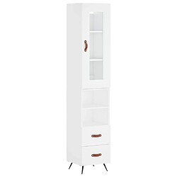 Maison Chic Buffet,Meuble de Rangement,commode pour salon,Cuisine Blanc 34,5x34x180 cm Bois d'ingénierie -MN91581