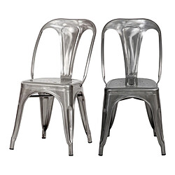 Rendez Vous Deco Chaise Indus chrome (lot de 2) 