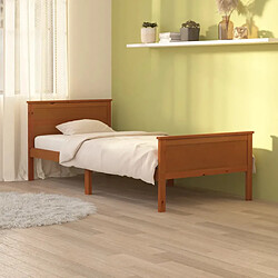 vidaXL Cadre de lit sans matelas marron miel pin massif 100x200 cm 