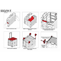 Secury-T Chariot de courses 8 roues - Pliable - Plastique - Avec Couvercle - Noir - 70Kg pas cher