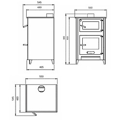 Acheter Interstoves Poêle à bois avec four Rosa 10 | Bûches 50cm - Noir