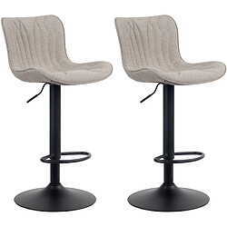 Non Lot de 2 tabourets de bar tissu Linus