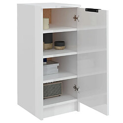 Avis vidaXL Armoire à chaussure Blanc brillant 30x35x70cm Bois d'ingénierie