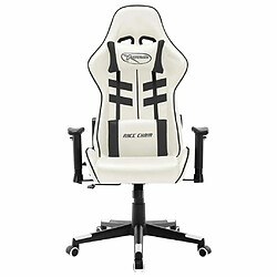 Maison Chic Chaise de jeu, Chaise gaming, Fauteuil gamer d'ordinateur,Chaise de Bureau Blanc et noir Cuir artificiel -GKD62267