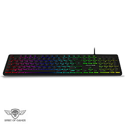 Avis Spirit Of Gamers Clavier gamer ultra plat rétro éclairé RGB - Touches silencieuses