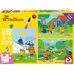 Schmidt Spiele- Puzzle Amusez-Vous avec La Souris 3 x 48 Pièces, 56213 