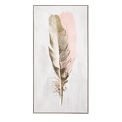 Pegane Ensemble de 2 tableaux peinture à l'huile sur toile, peinte abstraite avec cadre en bois blanc - Longueur 120 x Profondeur 4 x Hauteur 120 cm