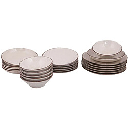 Hanah Home Service de table en porcelaine Spot 24 pièces cannelle.