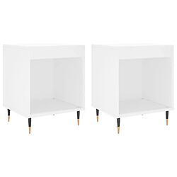 Maison Chic Lot de 2 Tables de chevet,Table de nuit,Table d'appoint pour salon blanc 40x35x50 cm bois d’ingénierie -MN51109