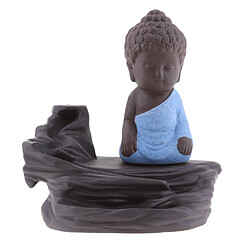 Petite statue de tathagata méditation bouddha brûleur d'encens cendrier bleu