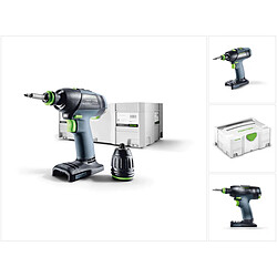 Festool T 18+3 Li-Basic Perceuse-visseuse sans fil + Coffret de transport Systainer - sans Batterie ni Chargeur ( 574763 ) 