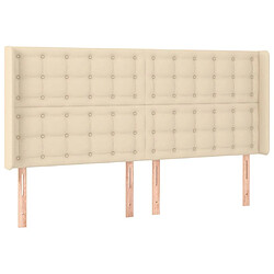 Avis Maison Chic Tête de lit scandinave à LED,meuble de chambre Crème 163x16x118/128 cm Tissu -MN59560