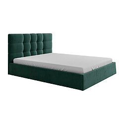 Acheter Lit coffre 160 x 200 cm - Tissu - Vert sapin + Matelas - ELIAVA de Pascal Morabito