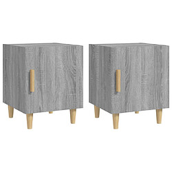 vidaXL Tables de chevet 2 pcs Sonoma gris Bois d'ingénierie