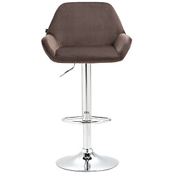 Decoshop26 Lot de 2 tabourets de bar repose-pieds en forme d'arc en métal chromé assise en velours marron 10_0004030