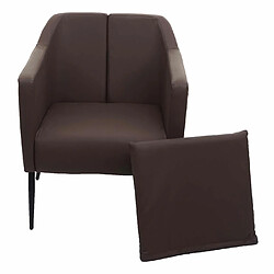 Mendler Fauteuil de salon HWC-H93a, fauteuil cocktail fauteuil relax fauteuil ~ similicuir marron