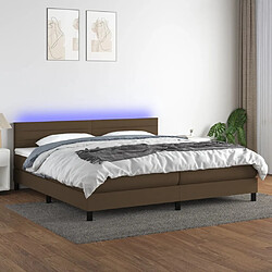 vidaXL Sommier à lattes de lit matelas et LED Marron foncé 200x200 cm 