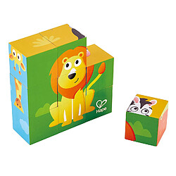 Hape- Puzzle Cubes Animaux de la Jungle, E1619, Vert