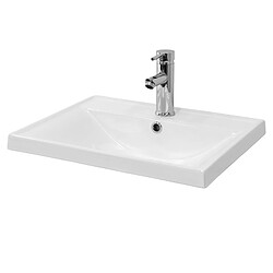 Vasque avec vidage sans trop-plein 69x46x13 cm Blanc en céramique ML-Design