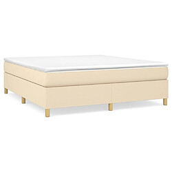 Maison Chic Lit adulte- Lit + matelas,Sommier à lattes de lit avec matelas Crème 160x200 cm Tissu -GKD66665