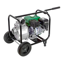 Ribimex Motopompe thermique essence eaux claires 6 hp 212 cc 60m3 par heure sur roues