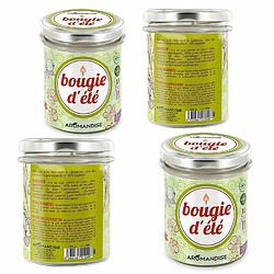 Aromandise 4 bougies d'été - citronnelle & géranium - 30h