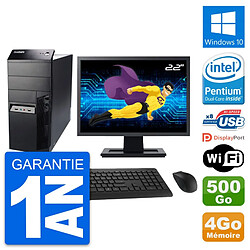 PC Tour Lenovo M91p Ecran 22" Intel G630 RAM 4Go Disque 500Go Windows 10 Wifi · Occasion 