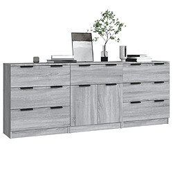 Avis Maison Chic Ensemble de 3 Buffets,commode,console pour rangement Sonoma gris Bois d'ingénierie -MN33453