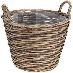 Cache-pot en osier panier panier avec supports pour plantes fleurs 33x31 cm pas cher