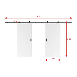 Acheter Vente-Unique Porte coulissante doubleavec système en applique - 2 x H205 x L83 cm - MDF + PVC Blanc - VARIN II