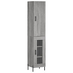 Maison Chic Buffet,Meuble de Rangement,commode pour salon,Cuisine Sonoma gris 34,5x34x180 cm Bois d'ingénierie -MN75904