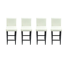 vidaXL Tabourets de bar lot de 4 blanc similicuir